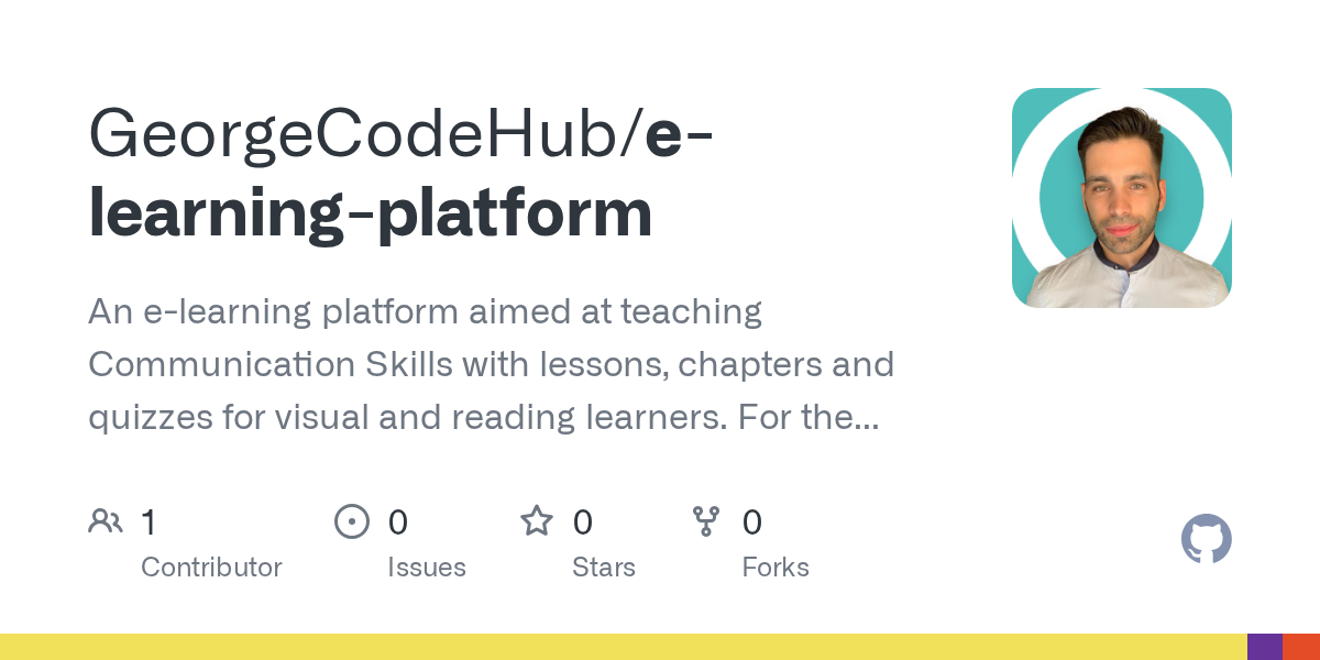 GitHub - GeorgeCodeHub/e-learning-platform: An e-learning platform ...